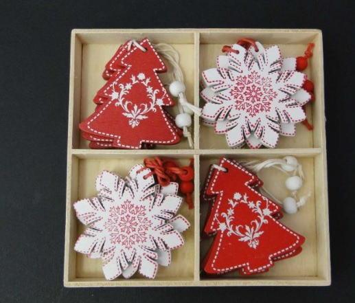 Ornamente de Craciun - rosu cu alb set [3]