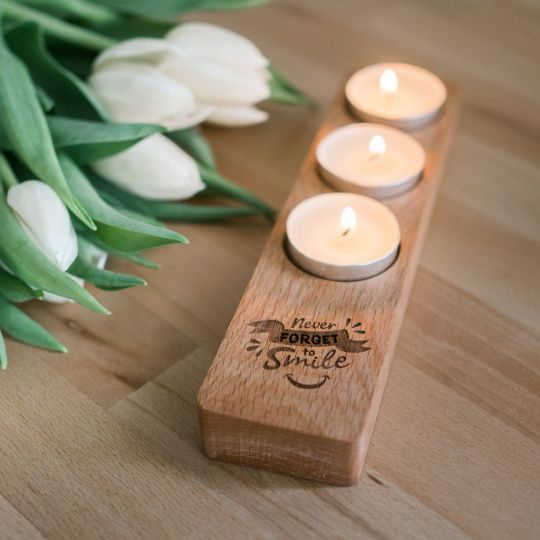 Suport de 3 lumânări - ZÂMBEȘTE [3]