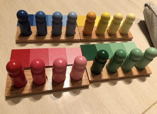 Joc de invatare culori cu pioni lemn in stil Montessori [3]