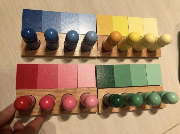 Joc de invatare culori cu pioni lemn in stil Montessori [7]