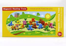 Tren magnetic din lemn cu litere [2]