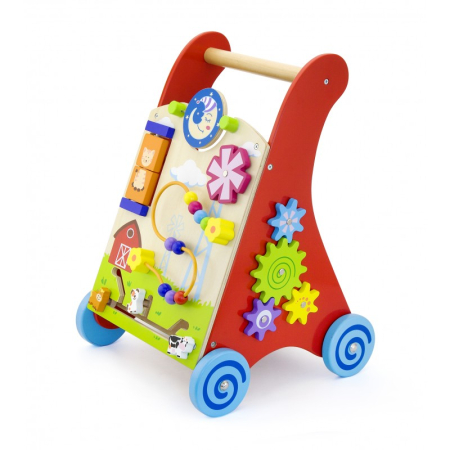 Lumea bebelusilor - Antemergator rosu cu activitati tip Montessori