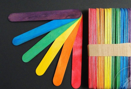 Margele, bile, cercuri si alte forme - Betisoare / lopatele color - late