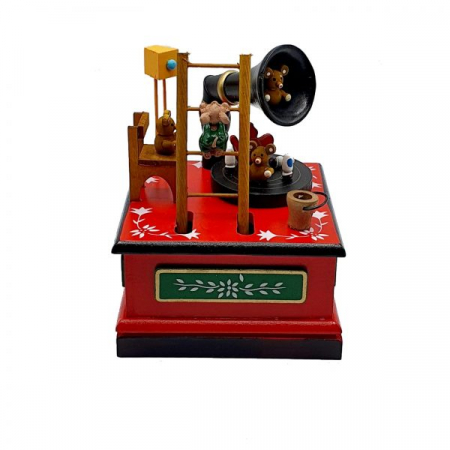 Carusel muzical din lemn - patefon de Craciun [0]