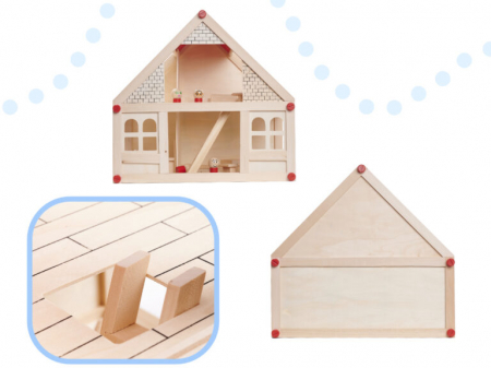 Casa de papusi din lemn cu mobilier si figurine [5]