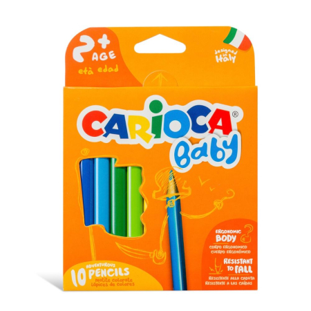 Set 10 creioane colorate Carioca baby