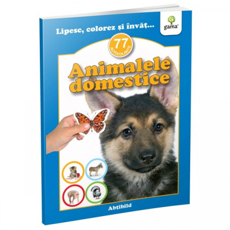 Carti de colorat si de activitati - Animale domestice - abtibild - carte cu activitati