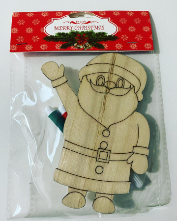Figurine lemn - Figurina lemn de pictat Mos Craciun