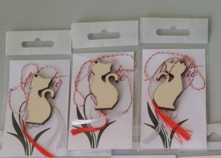 Martisor - figurina lemn pisica [0]