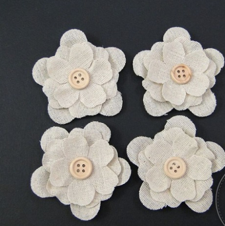 Toate - Flori din iuta 6,5cm set/4buc