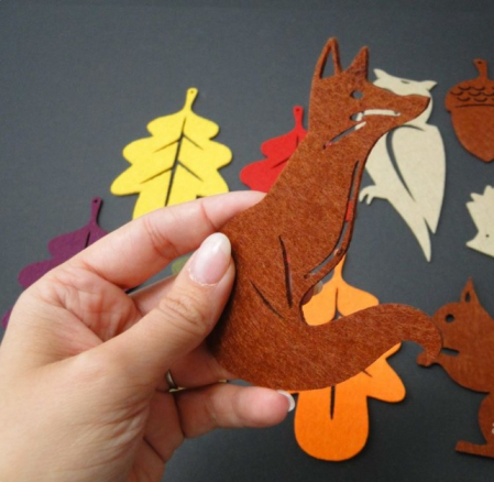 FORME DE TOAMNA DIN PASLA - SET/10FORME + SFOARA : bufnita , veverita , ghinda [2]