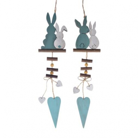 Accesorii gradina, casuta zanelor, ferma in miniatura, gradina mini, proiecte - Ghirlanda decoratiune cu iepurasi si inimioare