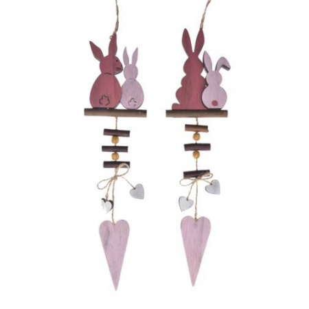 Accesorii gradina, casuta zanelor, ferma in miniatura, gradina mini, proiecte - Ghirlanda decoratiune cu iepurasi si inimioare