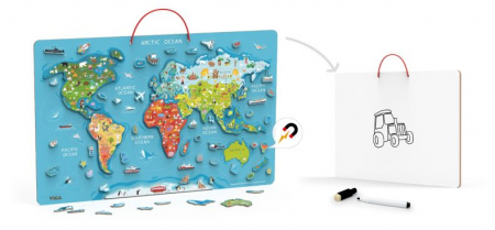 Puzzle magnetic Harta lumii si tabla de scris Viga [1]