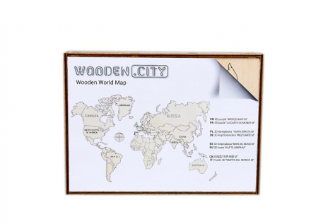 Harta lumii puzzle 3D de perete (M) - Wooden City [4]