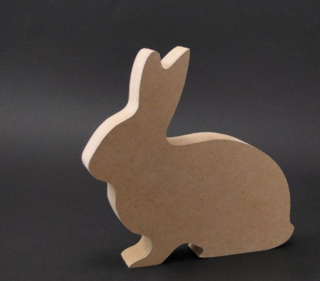 Accesorii gradina, casuta zanelor, ferma in miniatura, gradina mini, proiecte - Iepuras din lemn 16 cm.