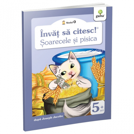 5-7 ani - ÎNVĂȚ SĂ CITESC! NIVELUL 0 - carte cu autocolante Șoarecele și pisica - cu abtibild