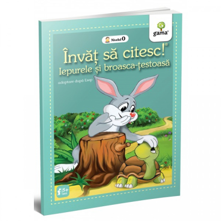 ÎNVĂȚ SĂ CITESC! NIVELUL 0 - carte cu autocolante Iepurele și broasca-țestoasă - cu abtibild