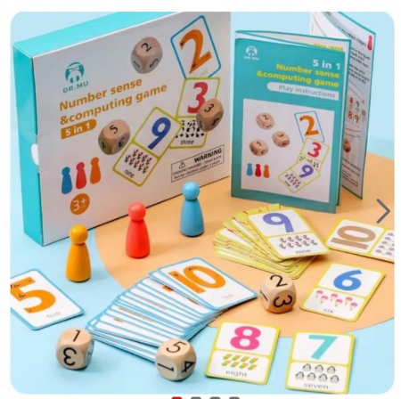 Jucarii de logica si cu notiuni de matematica - Joc educativ matematic tip Montessori cu zaruri, aritmetica si numarare