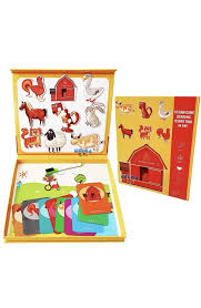 Joc magnetic 2 în 1 puzzle animale şi tablă de desenat FERMA - CORNFARM