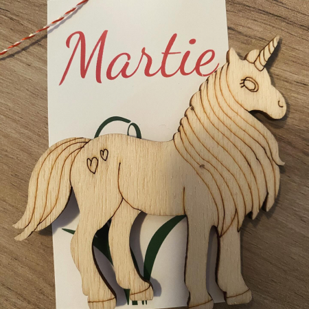 Figurine lemn - Martisor unicorn