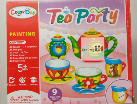 Set de ceai din ceramica pentru pictat - 9 piese [0]