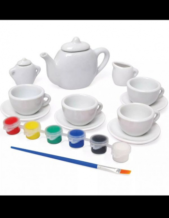 Set de ceai din ceramica pentru pictat - 9 piese [2]