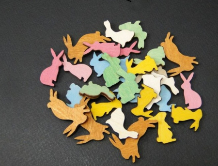 Figurine mini din lemn - iepurasi oua oite puisori [0]