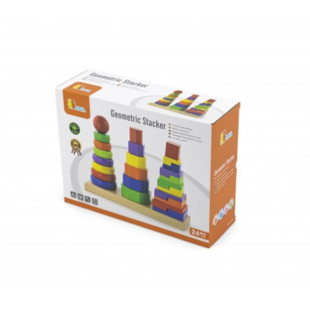 Piramida in stil Montessori 3 in 1 - Stivuitor de forme geometrice [3]