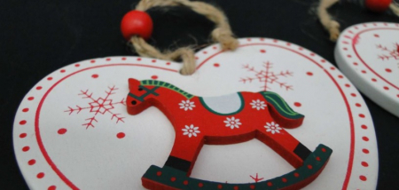 Ornament de Craciun - inimioare 9cm set /2buc [1]