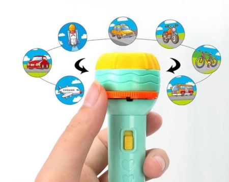 Proiector tip lanterna, 6 diapozitive - animale, fructe, insecte, vehicule, dinozauri si animale marine [3]