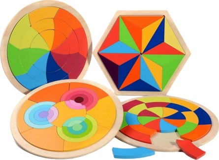 Puzzle cercuri curcubeu - joc in stil Montessori [2]