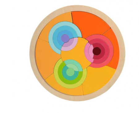 Puzzle cercuri curcubeu - joc in stil Montessori [0]