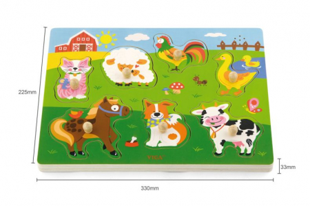 Puzzle - Puzzle cu animale si sunete - puzzle cu pin Viga