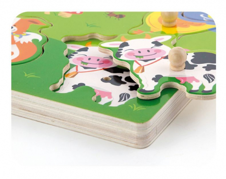 Puzzle cu animale si sunete - puzzle cu pin Viga [2]