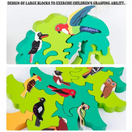 Puzzle din lemn copacul cu pasari [4]