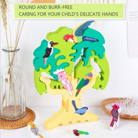 Puzzle din lemn copacul cu pasari [0]