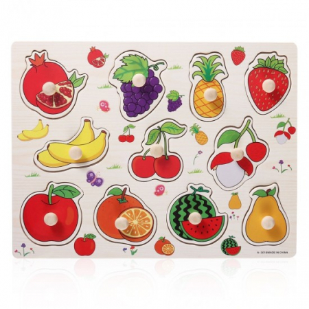 Puzzle cu pin din lemn - fructe [1]