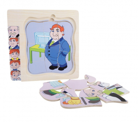 Puzzle suprapus in straturi - Etapele vietii de la baietel la batran, varstele [1]