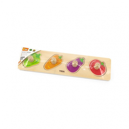 Puzzle in stil Montessori cu maner - legume - Viga [2]