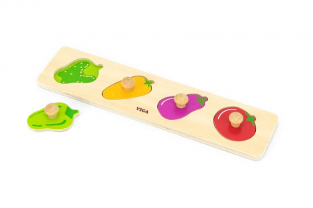 Puzzle in stil Montessori cu maner - legume - Viga [1]