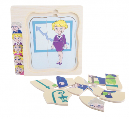 Puzzle suprapus in straturi - Etapele vietii de la fetita la batrana, varstele [1]