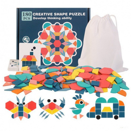 Joc puzzle tangram cu 180 piese [0]