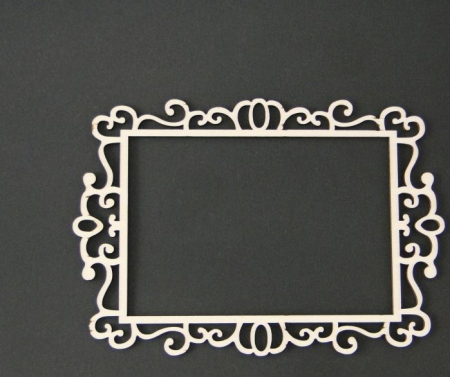 Margele, bile, cercuri si alte forme - ORNAMENT LEMN - RAMA DECORATIVA 13X18.5 CM.