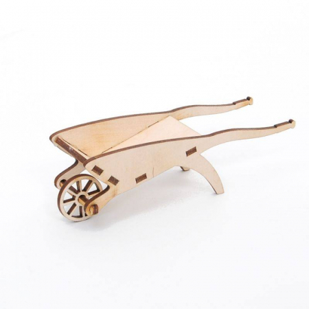 Accesorii gradina, casuta zanelor, ferma in miniatura, gradina mini, proiecte - Figurină din lemn - roabă