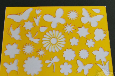 Sablon flori si fluturi