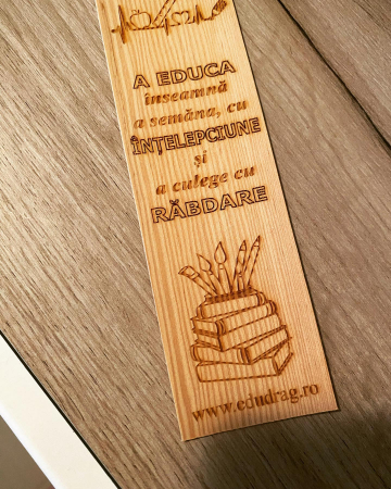Tavite si alte obiecte utile - Semn de carte blank din lemn A EDUCA