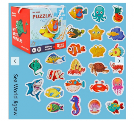 Set 24 Puzzle din doua piese - animale marine [2]
