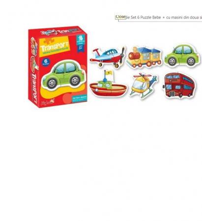 Produse sub 30 lei - Set 6 puzzle vehicule - mijloace de transport