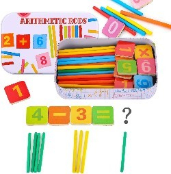 Jucarii de logica si cu notiuni de matematica - Joc magnetic cu cifre , betisoare  - cutie operatii matematice